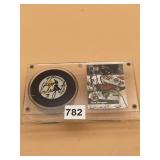MCKEN WREGGET AUTOGRAPH PENGUINS PUCK AND FLEER