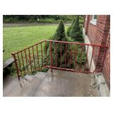 WROUGHT IRON HAND RAIL PAINTED RED 2 SECTIONS 91"