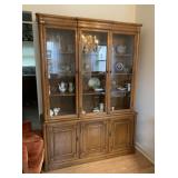 WOOD CHINA CABINET, GLASS DISPLAY DOORS, LOWER