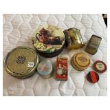 ASSORTED VTG DECORATIVE TINS, INCL DROSTE