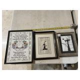 FRAMED CROSS-STITCH ART, "GIVE ME TIME" MOTIF,