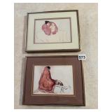 R.C. GORMAN PRINTS, NATIVE AMERICAN STYLE FIGURES,