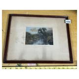 WALLACE NUTTING FRAMED PRINT, "UNDER THE ELMS",