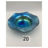 STEUBEN BLUE AURENE IRIDESCENT ART GLASS BOWL