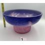 SCOTLAND ART GLASS FOOTED BOWL, BLUE & PINK