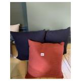 THROW PILLOWS, TEXTURED FABRIC, INCLUDES NAVY AND
