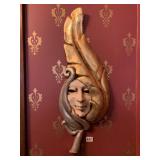 VTG WALL MASK, PLASTER CONSTRUCTION, GILT AND
