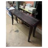CONSOLE TABLE W/ DARK FINISH, (3) DRAWERS, FLORAL