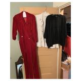 BONWIT TELLER RED VELVET DRESS, MAX JEANS WHITE
