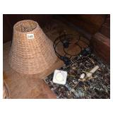 INTERMATIC TIMER, WICKER LAMPSHADE, METAL LAMP