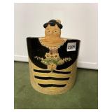 SHALLFORD FOLK CRAFT POTTERY PLANTER, CAT FIGURAL
