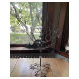 METAL TREE DISPLAY STAND, BRANCH FORM, SILVER