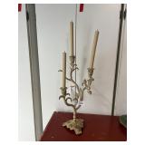 ANTHROPOLOGIE CAST METAL THREE-ARM CANDELABRA,