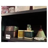 ASSORTED DECORATIVE FIGURINES AND INCENSE