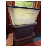 STERILITE STORAGE TOTES (3), ASSORTED SIZES,