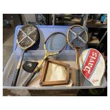 VTG TENNIS RACKETS W/ WOODEN PRESS, WILSON