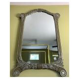 VTG STYLE WALL MIRROR, GILT FINISH, ORNATE SCROLL