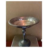 STERLING WEIGHTED COMPOTE DISH 9.628 OZT W/ ROPE