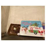 DECORATIVE BIRD NEST W/ FAUX EGG, INCLUDES MERRY