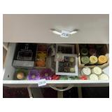 ASSORTED SCENTED CANDLES, VOTIVES, FLOATING