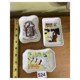 PORCELAINES FLORENCE LIMOGES TRINKET TRAYS (3),