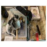 KITCHEN TOOL ASSORTMENT IN PLASTIC BIN, INCLUDES