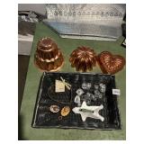 MIRRO COPPER-TONE MOLDED PANS (3), ASSORTED METAL