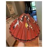 VTG ASIAN STYLE PAPER PARASOL, HAND PAINTED CRANE