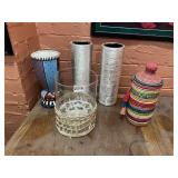 STUDIO DESIGNWORKS HAND PAINTED VASE, (2)