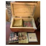WOOD BOX WITH ASSORTED NAPKINS