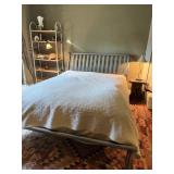 CONTEMPORARY METAL BED FRAME, BRUSHED NICKEL
