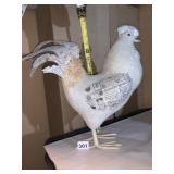 DECORATIVE ROOSTER FIGURINE, PAPIER-MACHE STYLE,