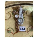 AKRIBOS XXIV DIAMOND CERAMIC WATCH AND ROSE