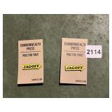 COMMONWEALTH PRESS JAGOFF ENAMEL PINS (2),