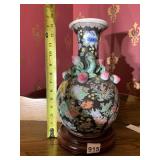 CHINESE PORCELAIN VASE, BLACK GROUND, POLYCHROME