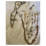 ASSORTED COSTUME JEWELRY, FROSTED GLASS GRAPE