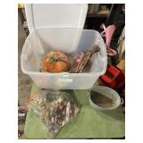 STERILITE 66 QT STORAGE BIN, ARTIFICIAL PUMPKINS,