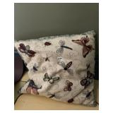 DECORATIVE THROW PILLOW, BUTTERFLY AND INSECT