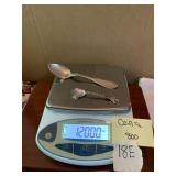 COIN SILVER SERVING SPOON, G.B. ROWE, AND SMALL