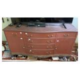 VTG FRENCH PROVINCIAL STYLE SIDEBOARD, RED