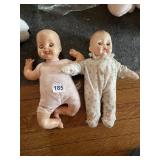VTG BABY DOLLS, COMPOSITION/VINYL, ONE W/ FLORAL