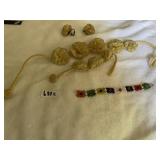 VTG COSTUME JEWELRY ASSORTMENT, BEADED BRACELET,