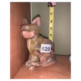 SERRV ONYX CAT FIGURINE, HAND-CARVED,