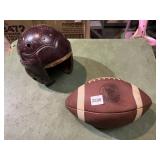 VTG LEATHER FOOTBALL HELMET W/ AIRLITE CUSHION