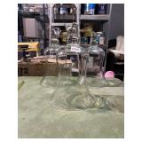 CLEAR GLASS BIRD TOPPED BELL JARS (3).