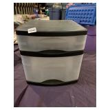 PLASTIC TWO-DRAWER STORAGE ORGANIZER.