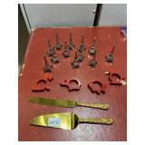 METAL EIFFEL TOWER FIGURINES (11), PLASTIC ANIMAL