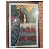 COGNAC JACQUET ADVERTISING POSTER, PEACOCK