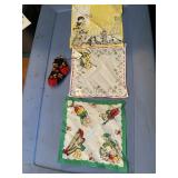 VTG HANKIES W/ PRINTED GRAPHICS, CHERRY PRINT