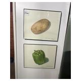 VTG ART PRINTS, POTATO AND GREEN PEPPER